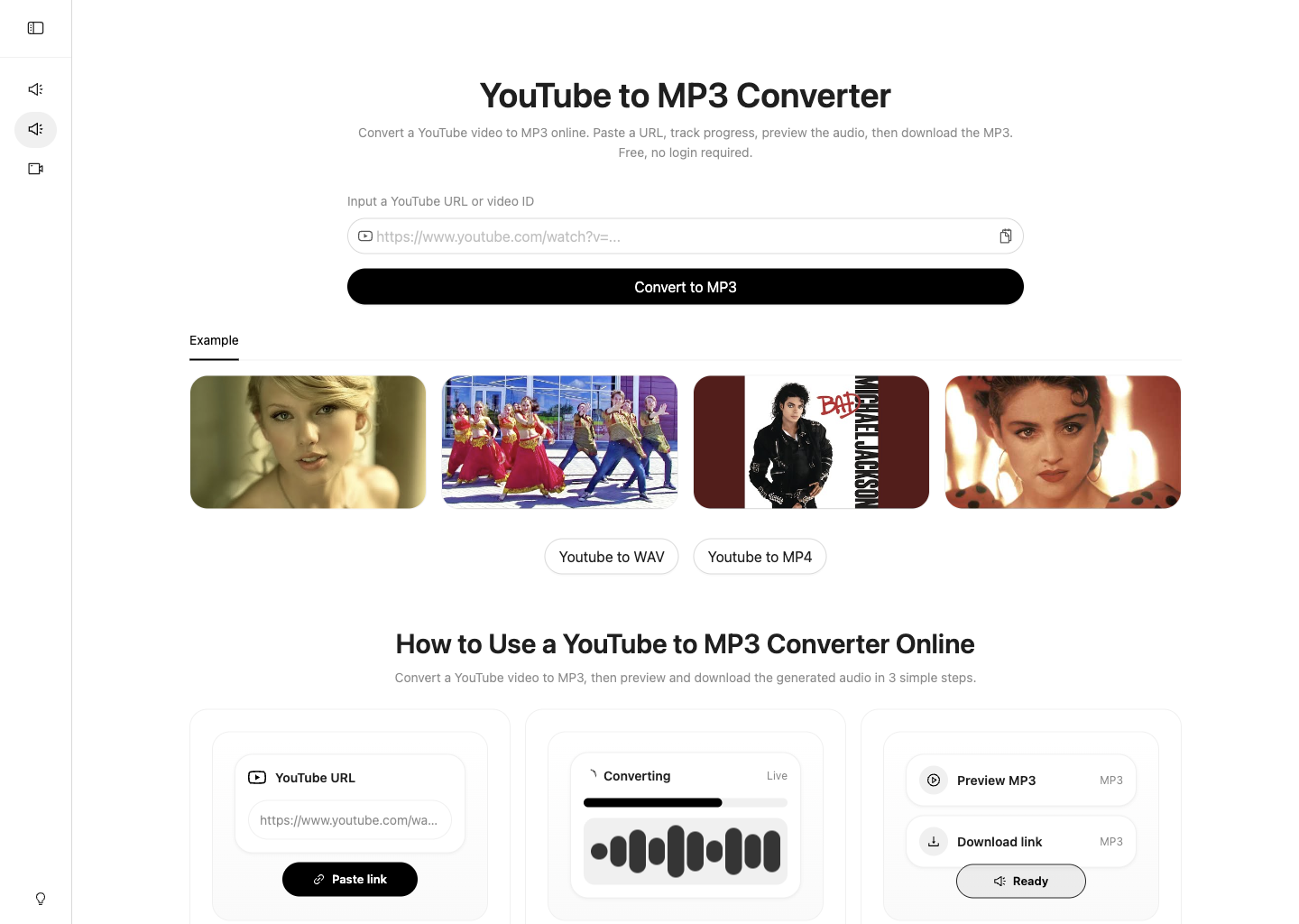 YouTube to MP3 converter screenshot