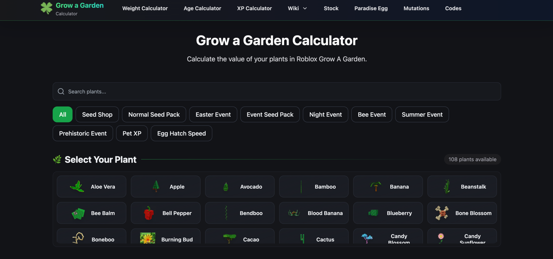 Grow a Garden Calculator 截图